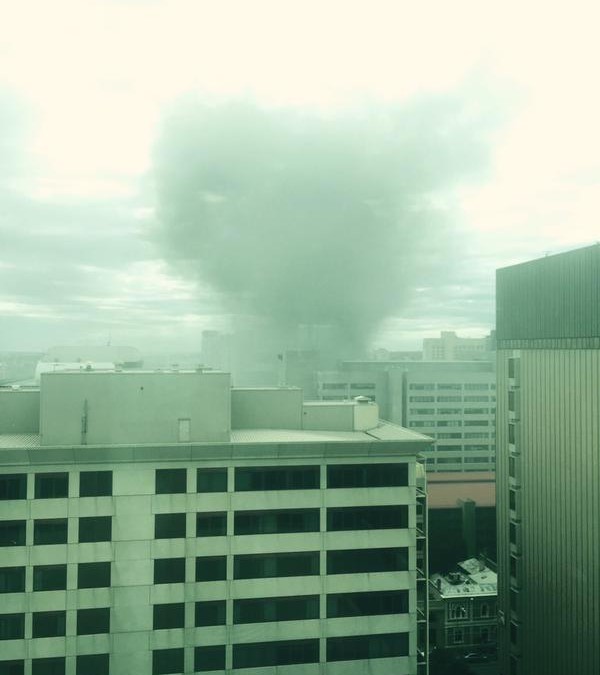 RT @mjgal: Rubbish fire behind the Grand Chancello…